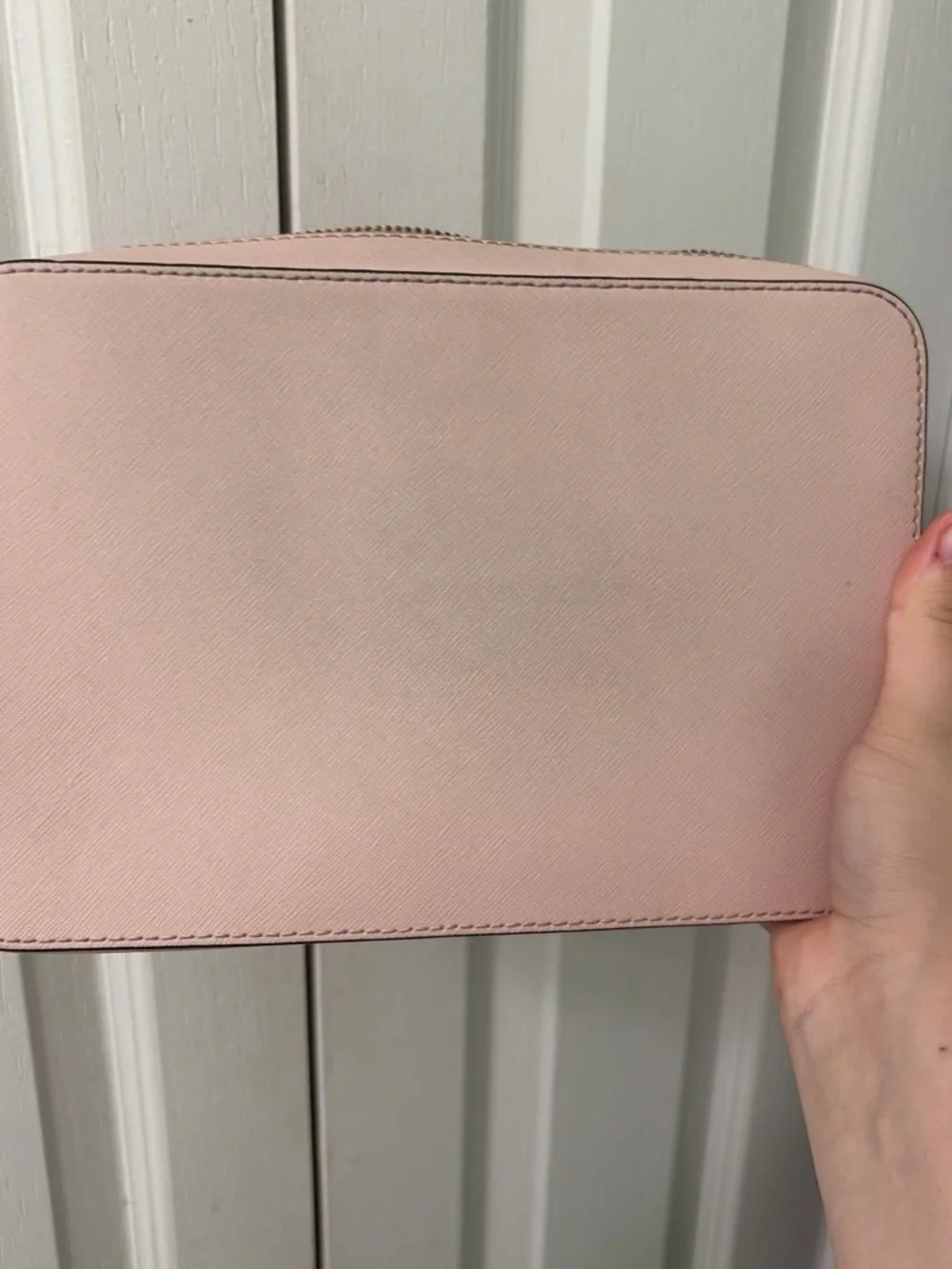 Michael Kors Blush Pink Saffiano Wristlet Clutch with Gold Logo